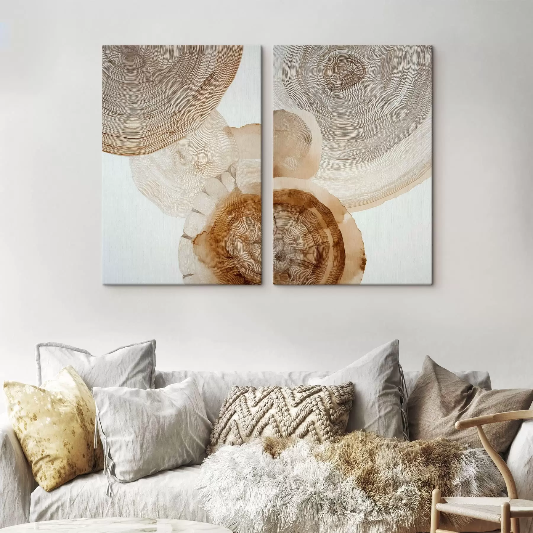 Papier peint anneaux annuels abstraits m30089