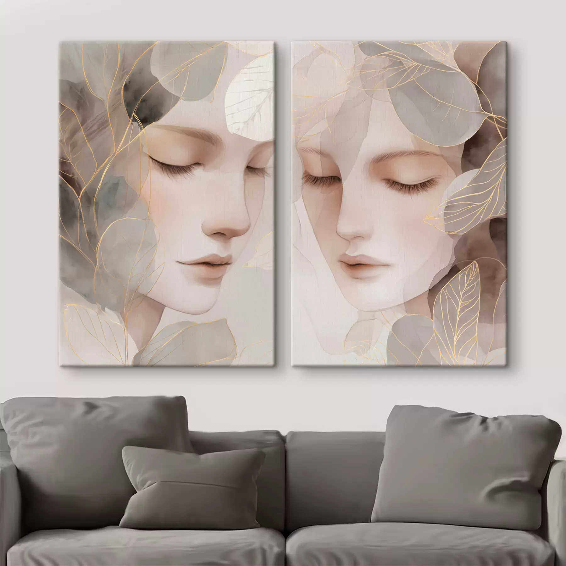 Tableau fille dans les feuilles m30091