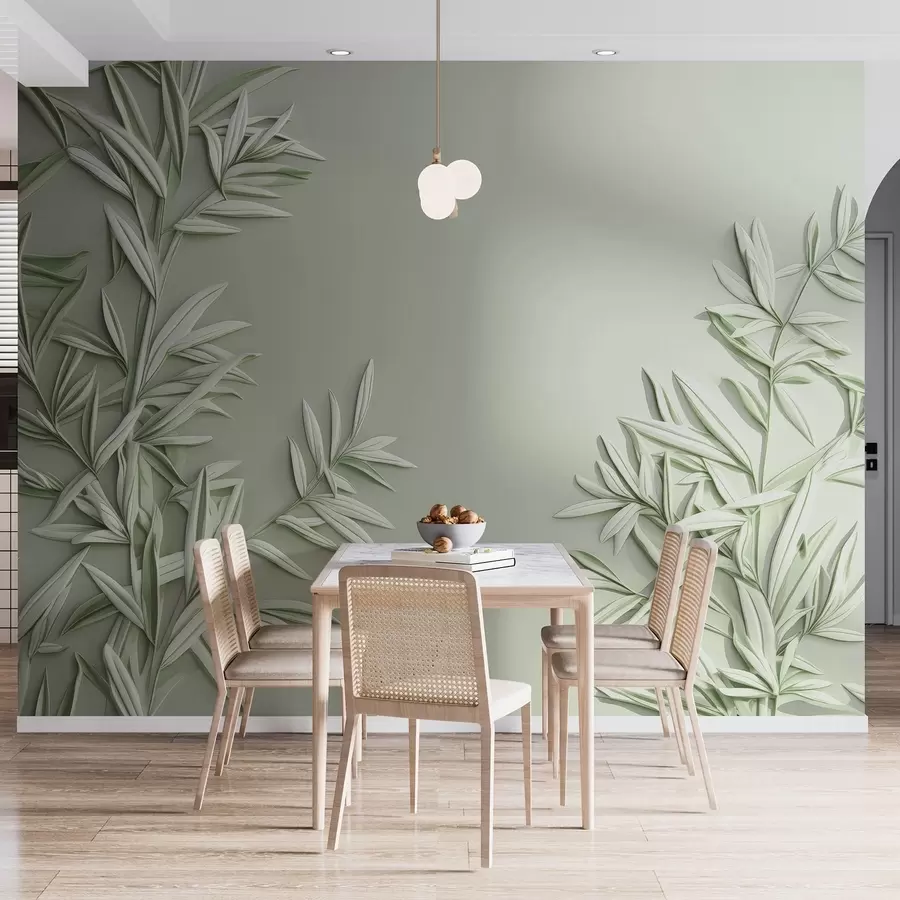 Papier peint Imitation de feuilles en bas-relief w05244v1