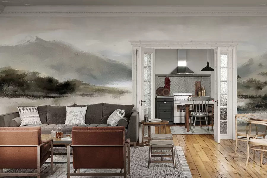 Papier peint Montagnes peintes w05248