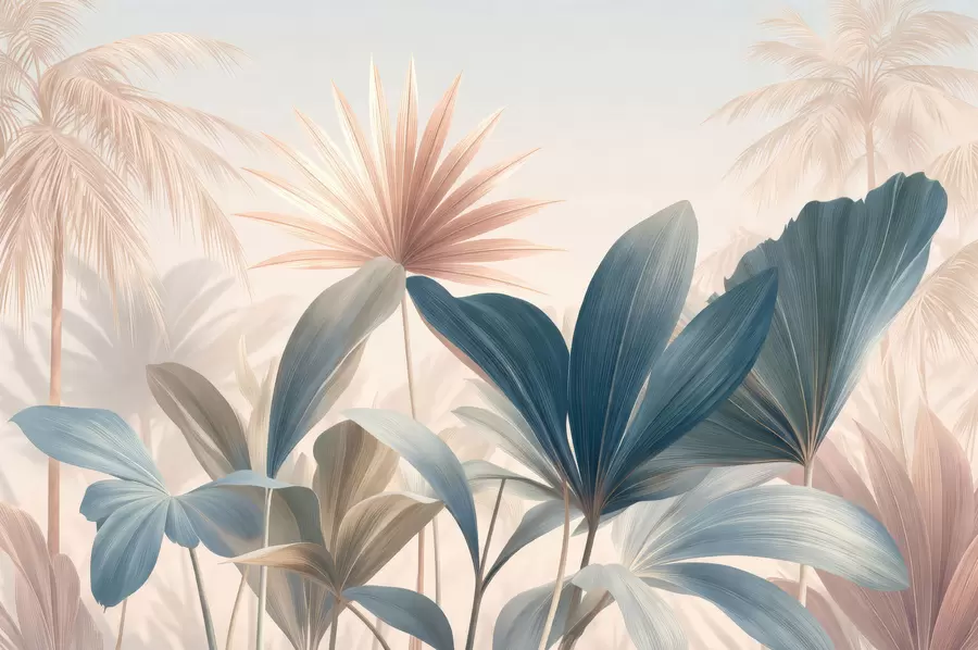 Papier peint Feuilles tropicales entrelacées w05251