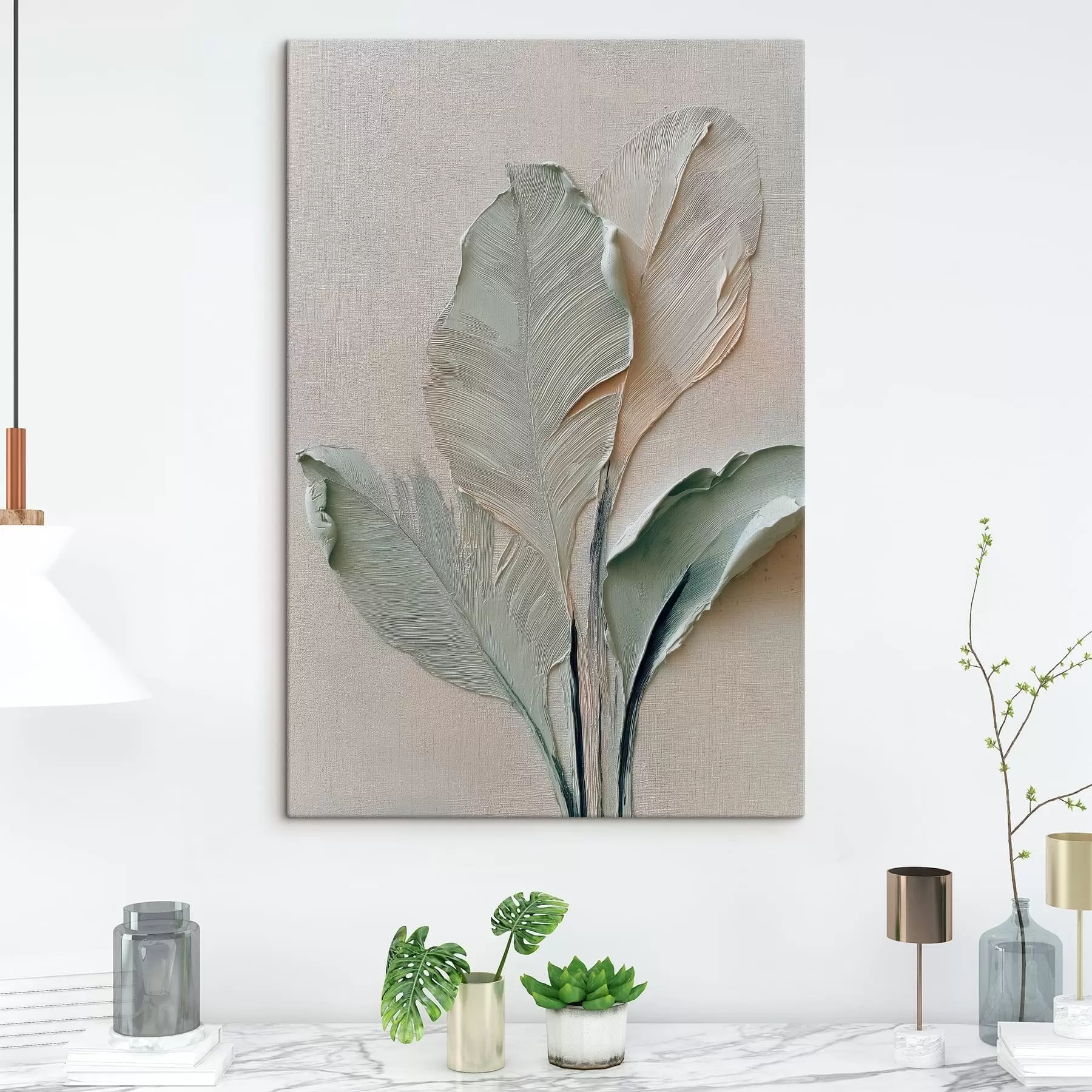 Tableau Feuilles abstraites s48130