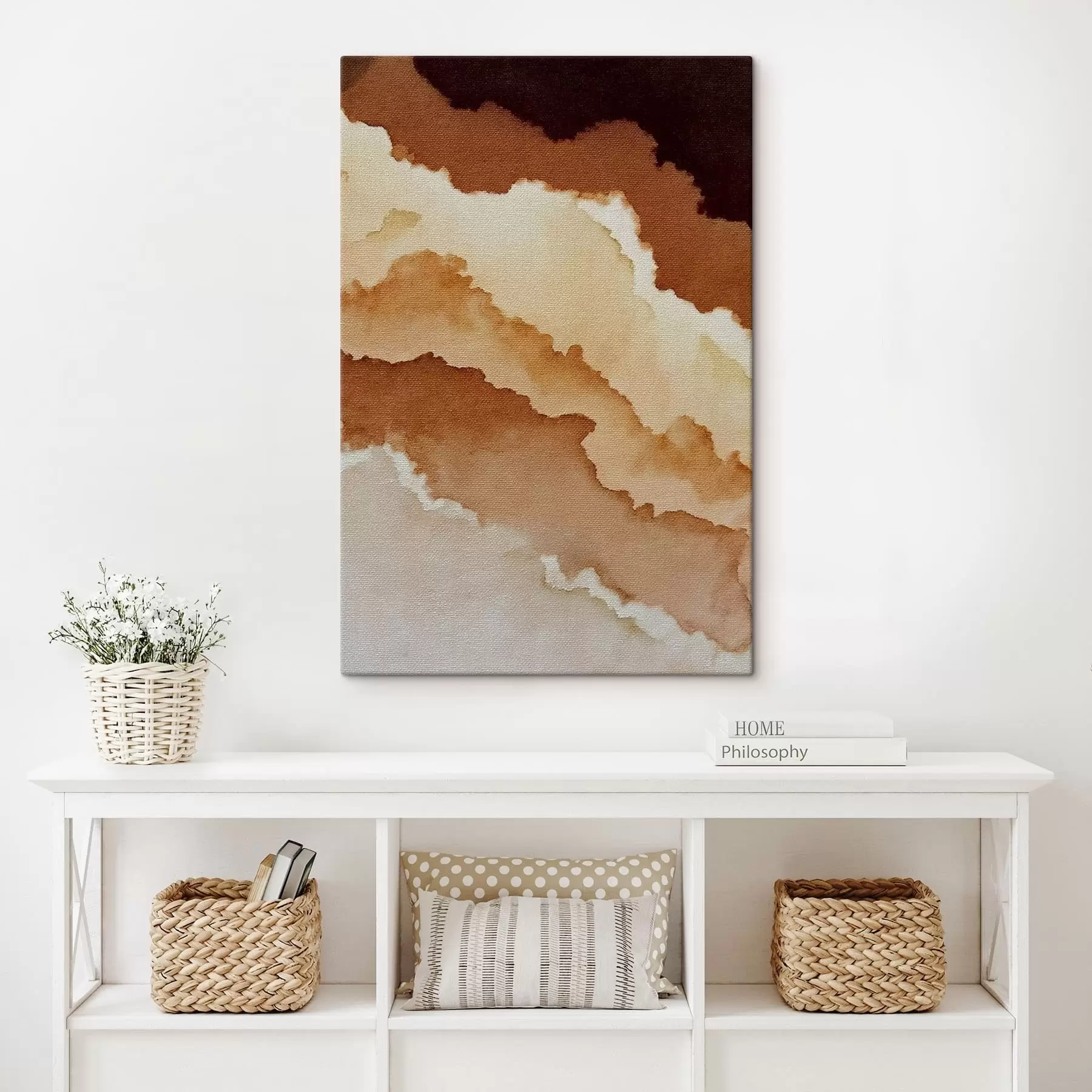 Tableau Composition abstraite en aquarelle superposée s48071
