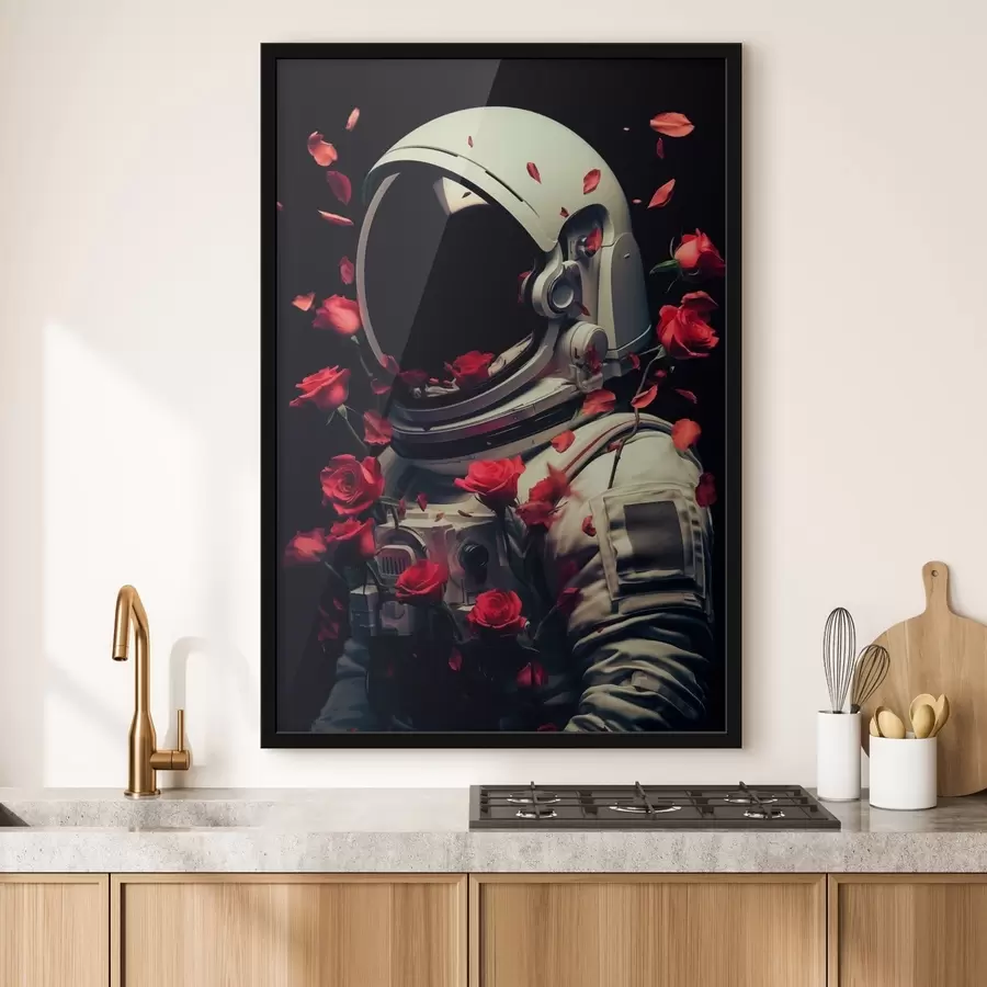 Papier peint portrait surréaliste d'un astronaute en combinaison spatiale blanche f48113