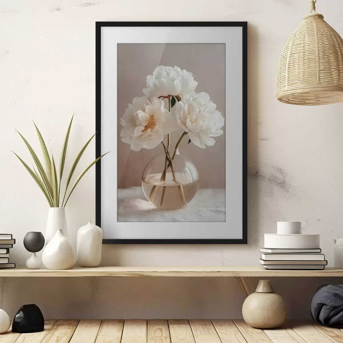 Poster Pivoines et aventure f48119