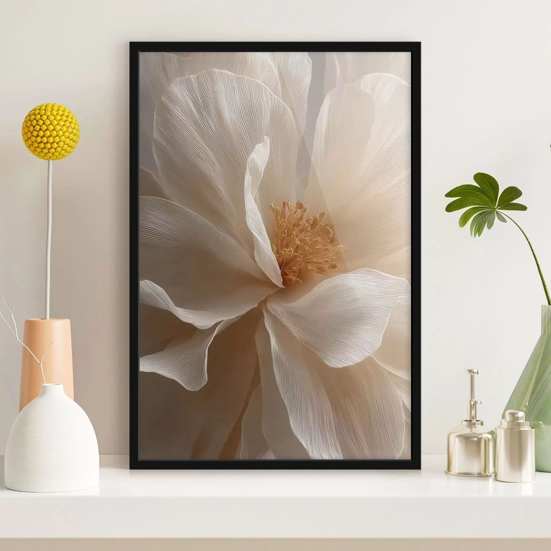 Papier peint Composition florale macro dans des tons chauds f48120