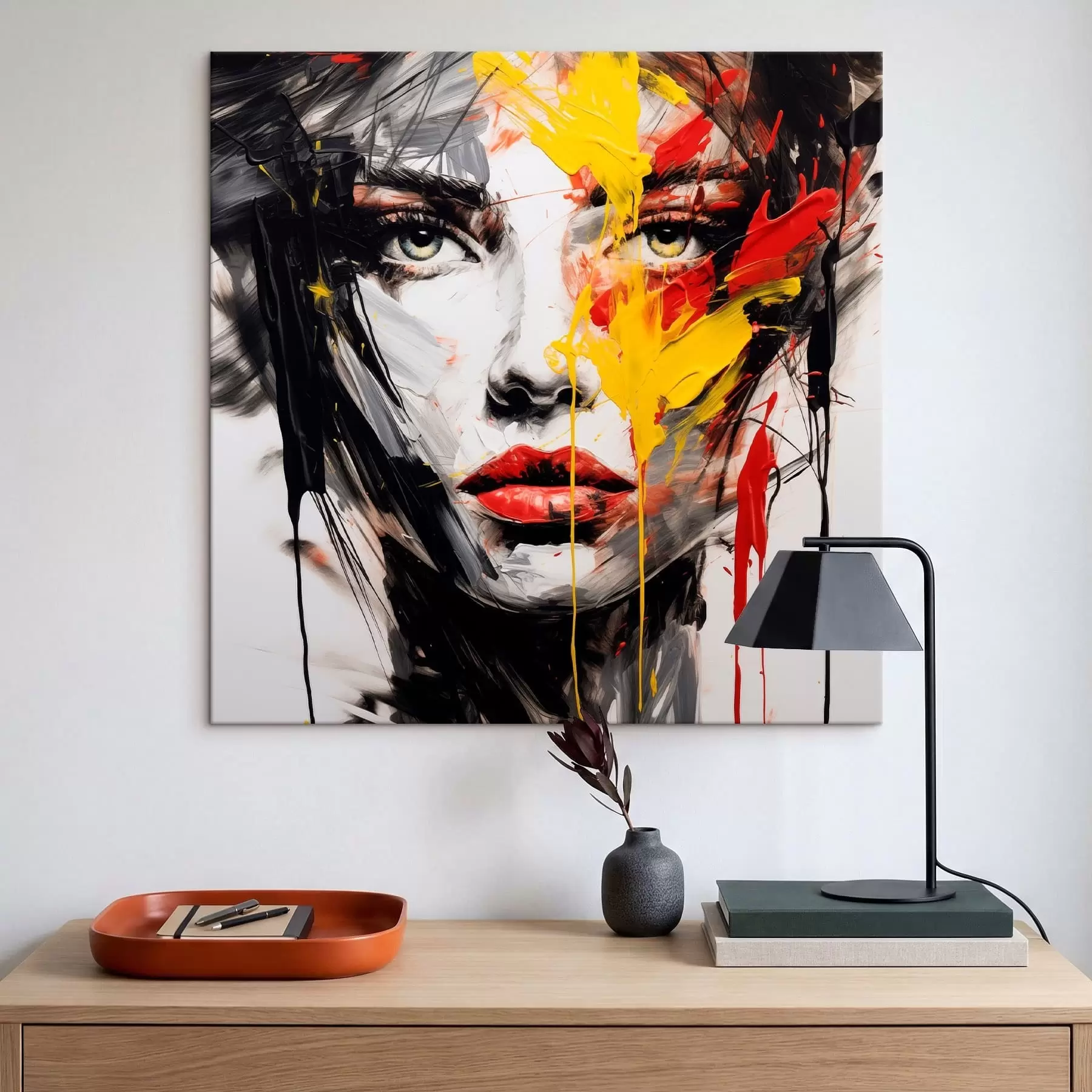 Tableau Portrait de femme aux traits audacieux s48088