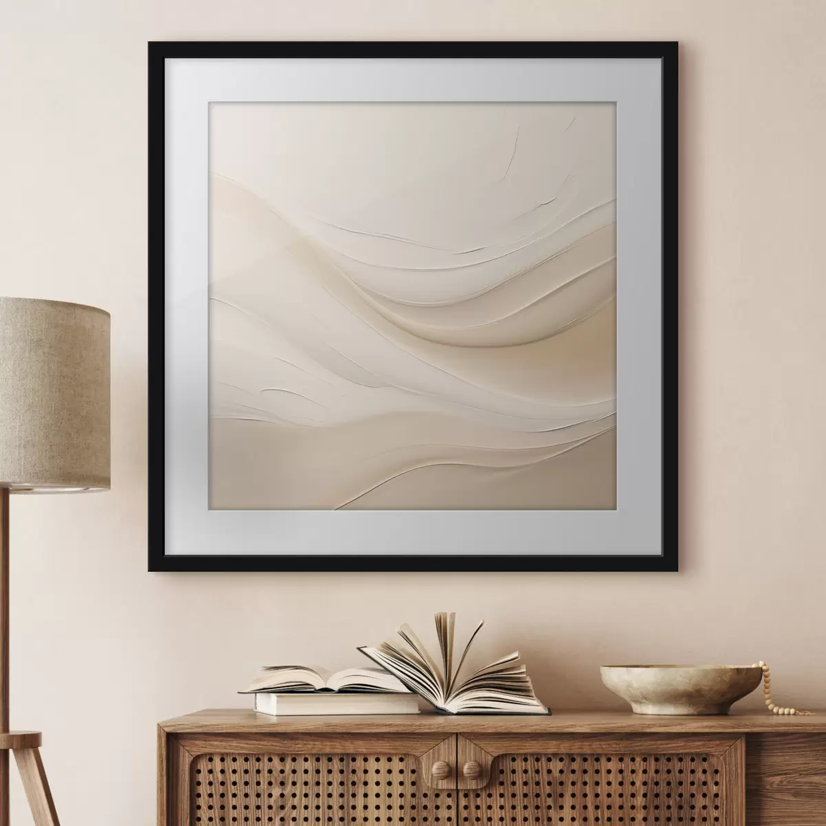 Poster Motif ondulé minimaliste dans des tons clairs f48097