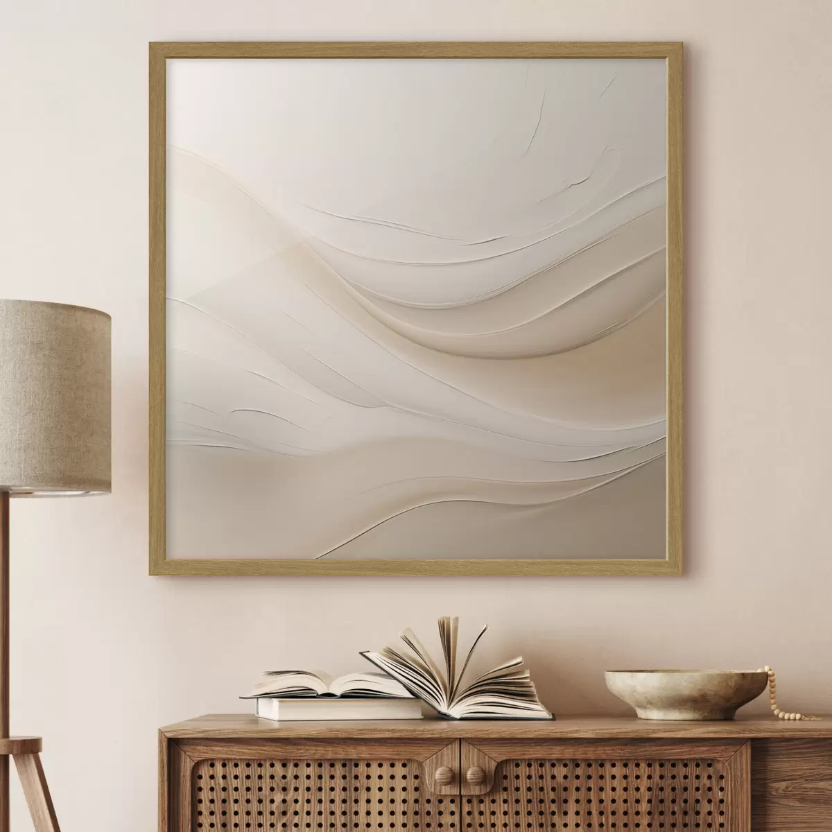 Poster Motif ondulé minimaliste dans des tons clairs f48097