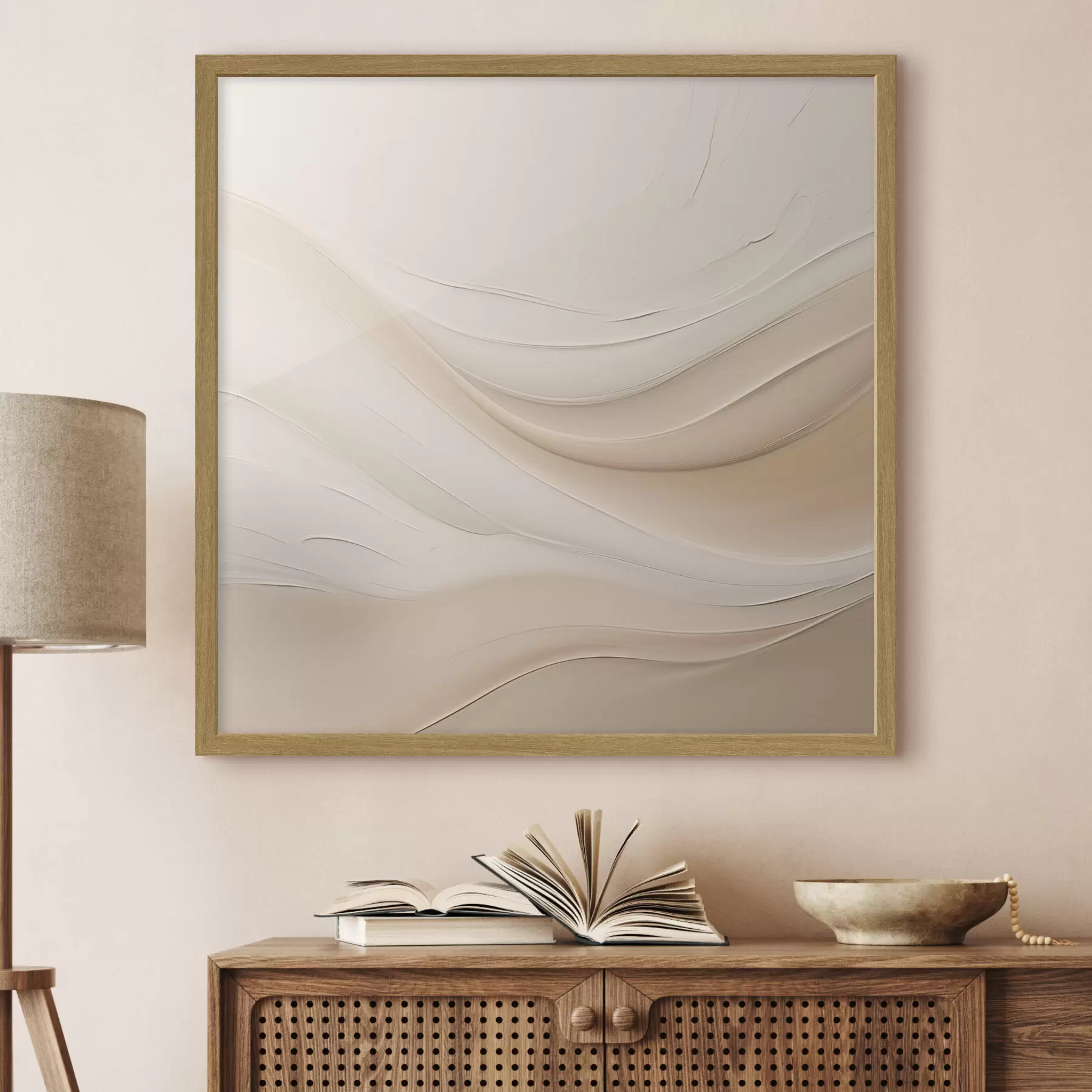 Papier peint Motif ondulé minimaliste dans des tons clairs f48097