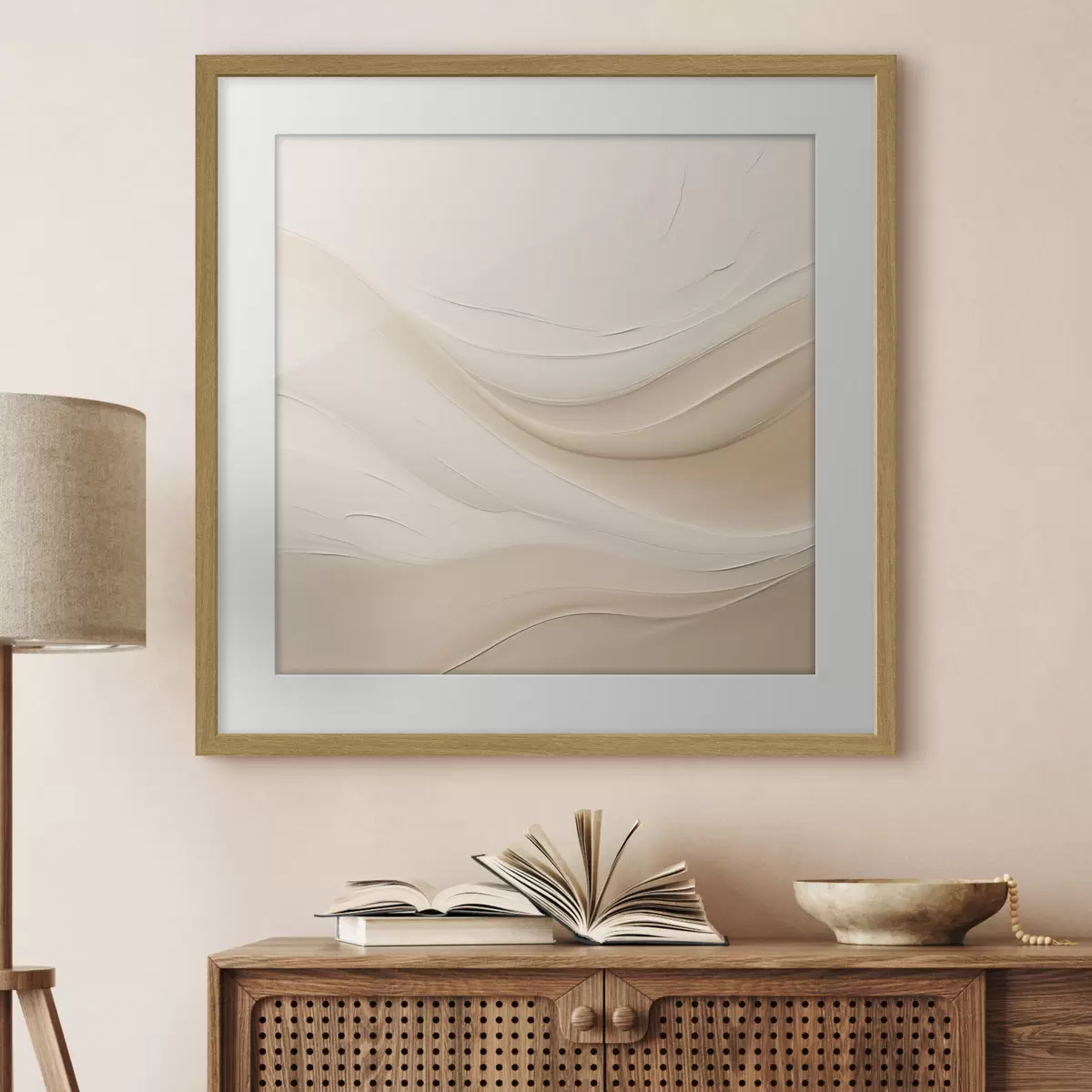 Poster Motif ondulé minimaliste dans des tons clairs f48097