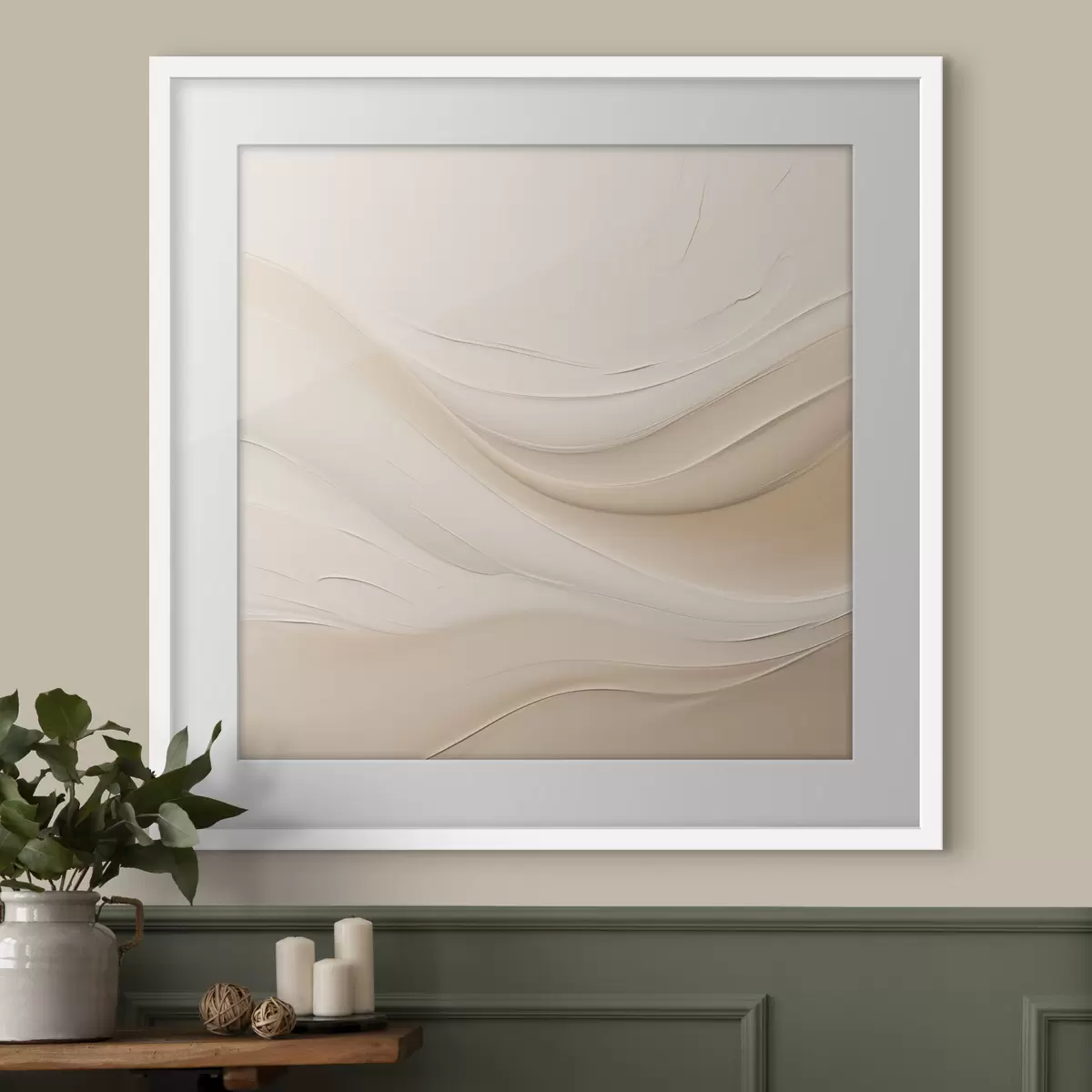 Poster Motif ondulé minimaliste dans des tons clairs f48097