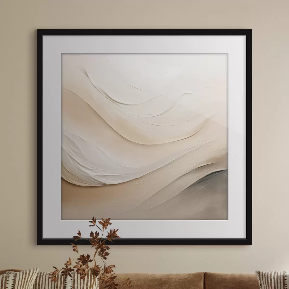 Poster Vagues beiges superposées à la texture douce f48099