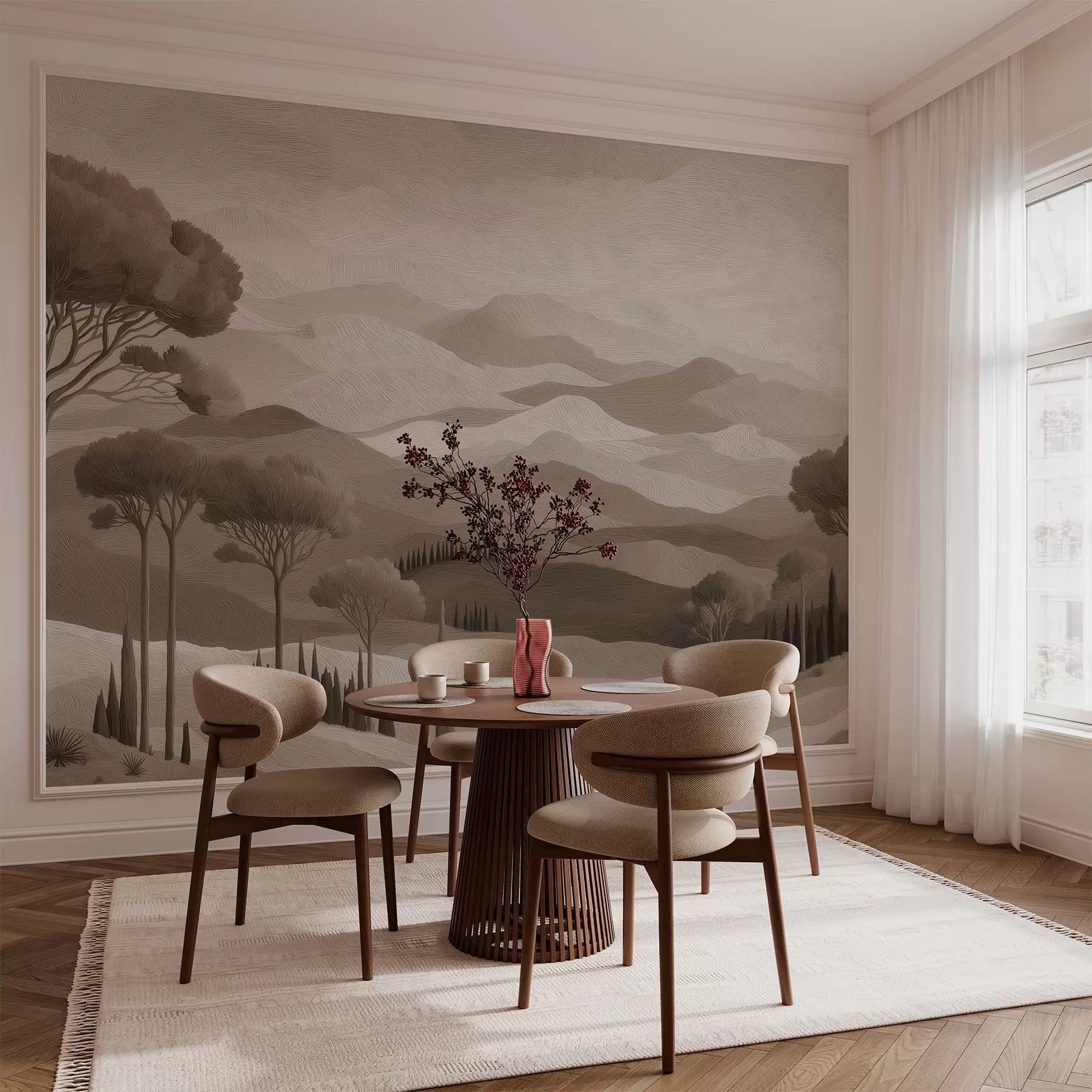 Papier peint Paysage peint à l'huile w05258v1