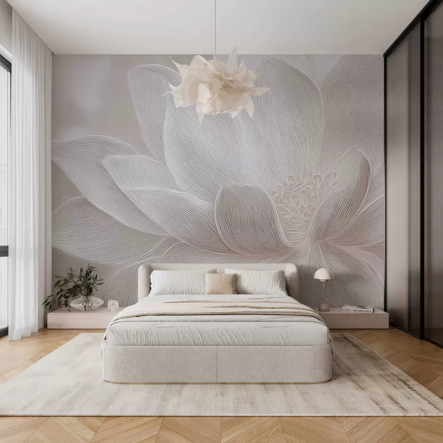 Papier peint Vagues abstraites fluides dans des tons beige clair w05266