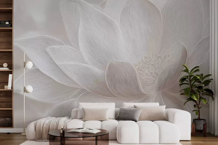 Papier peint Vagues abstraites fluides dans des tons beige clair w05266