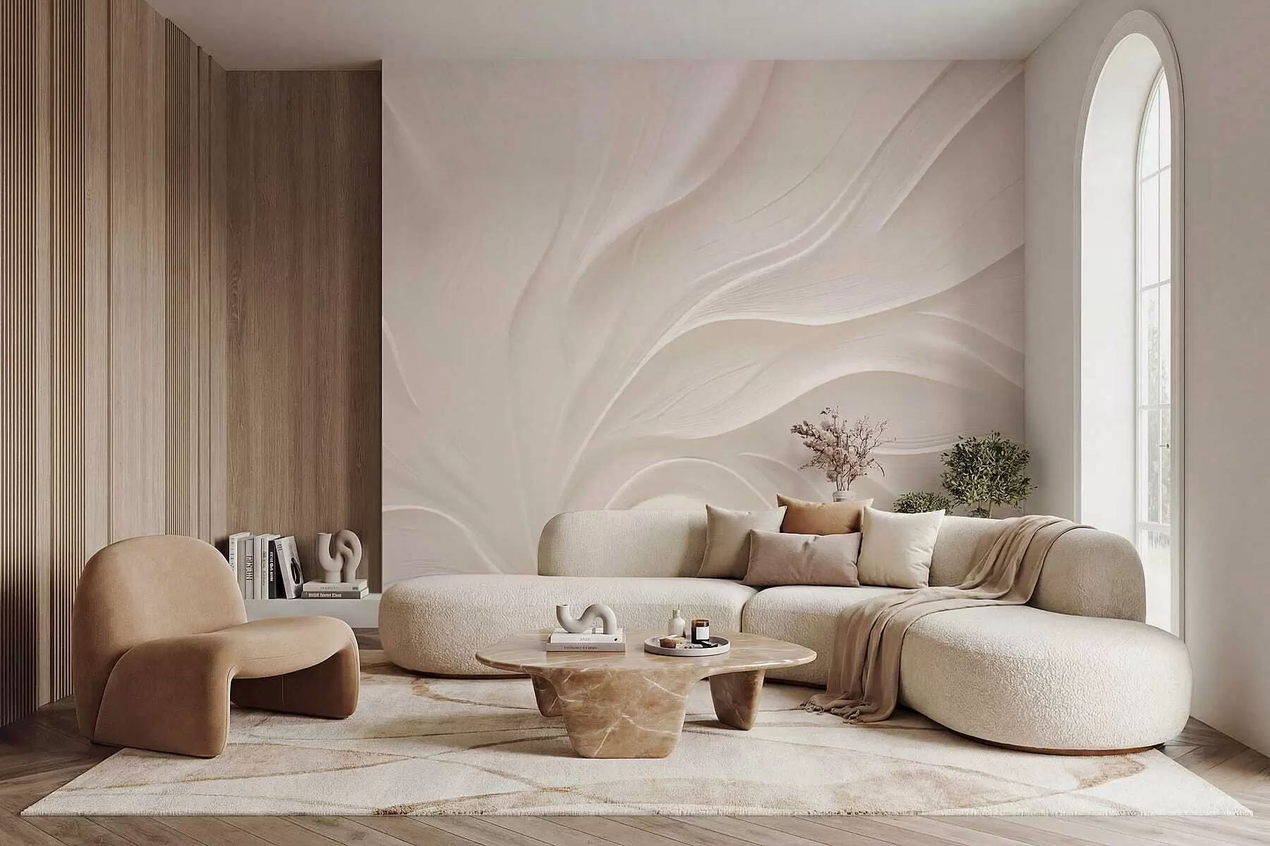 Papier peint Feuilles délicates et translucides sur une branche w05267