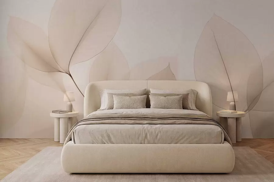 Papier peint Fleur blanche avec une ligne fine w05268