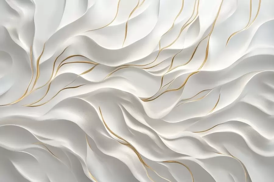 Papier peint Vagues grises en relief avec des accents jaunes w09724