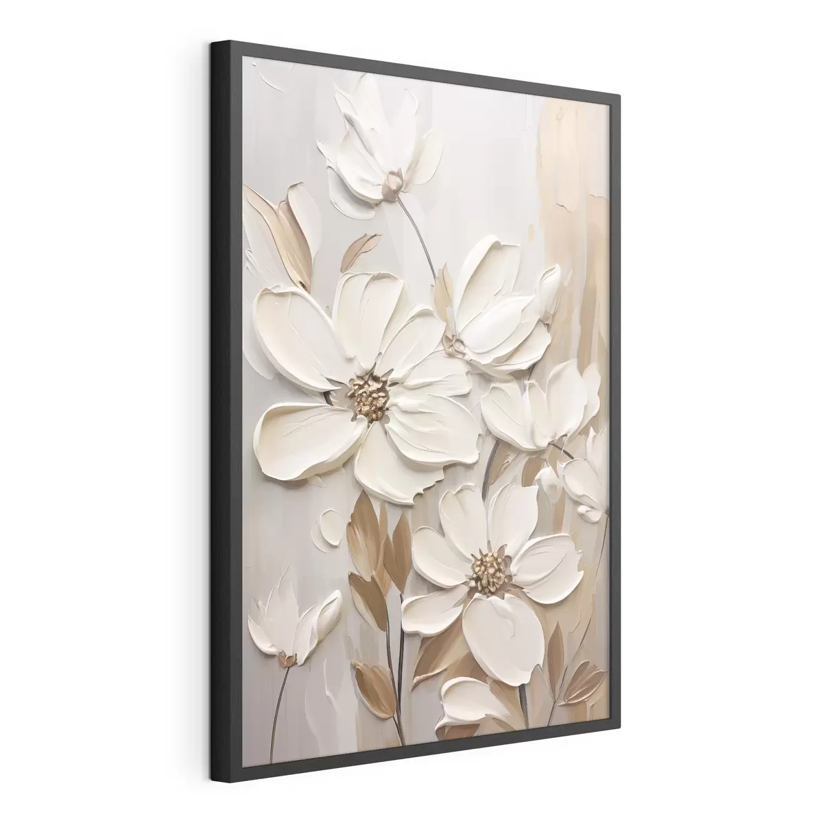 Poster Fleurs blanches en relief f47873