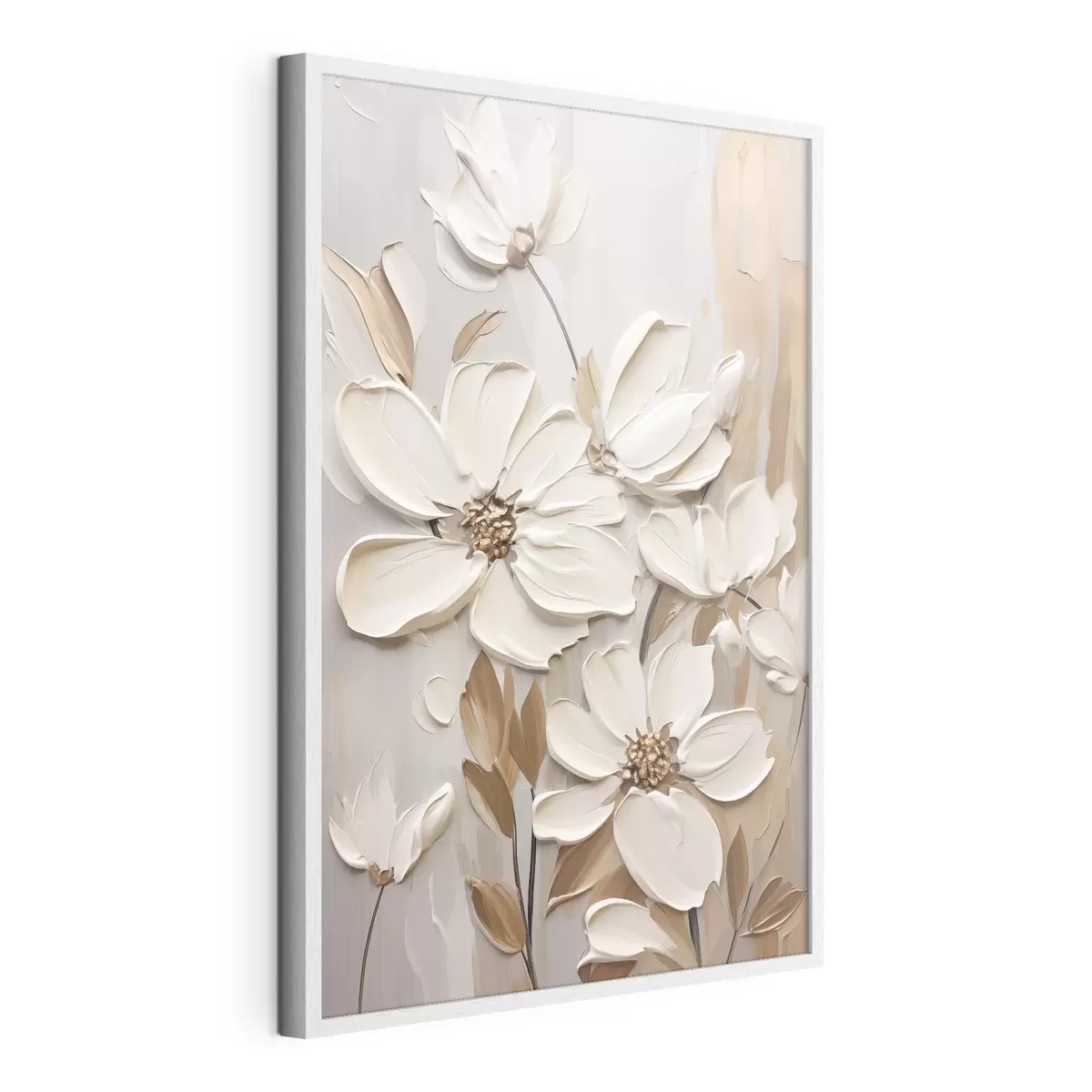 Poster Fleurs blanches en relief f47873