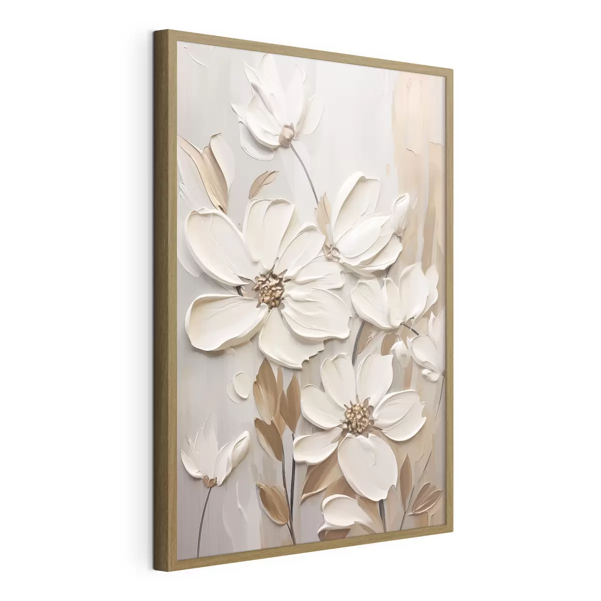 Poster Fleurs blanches en relief f47873