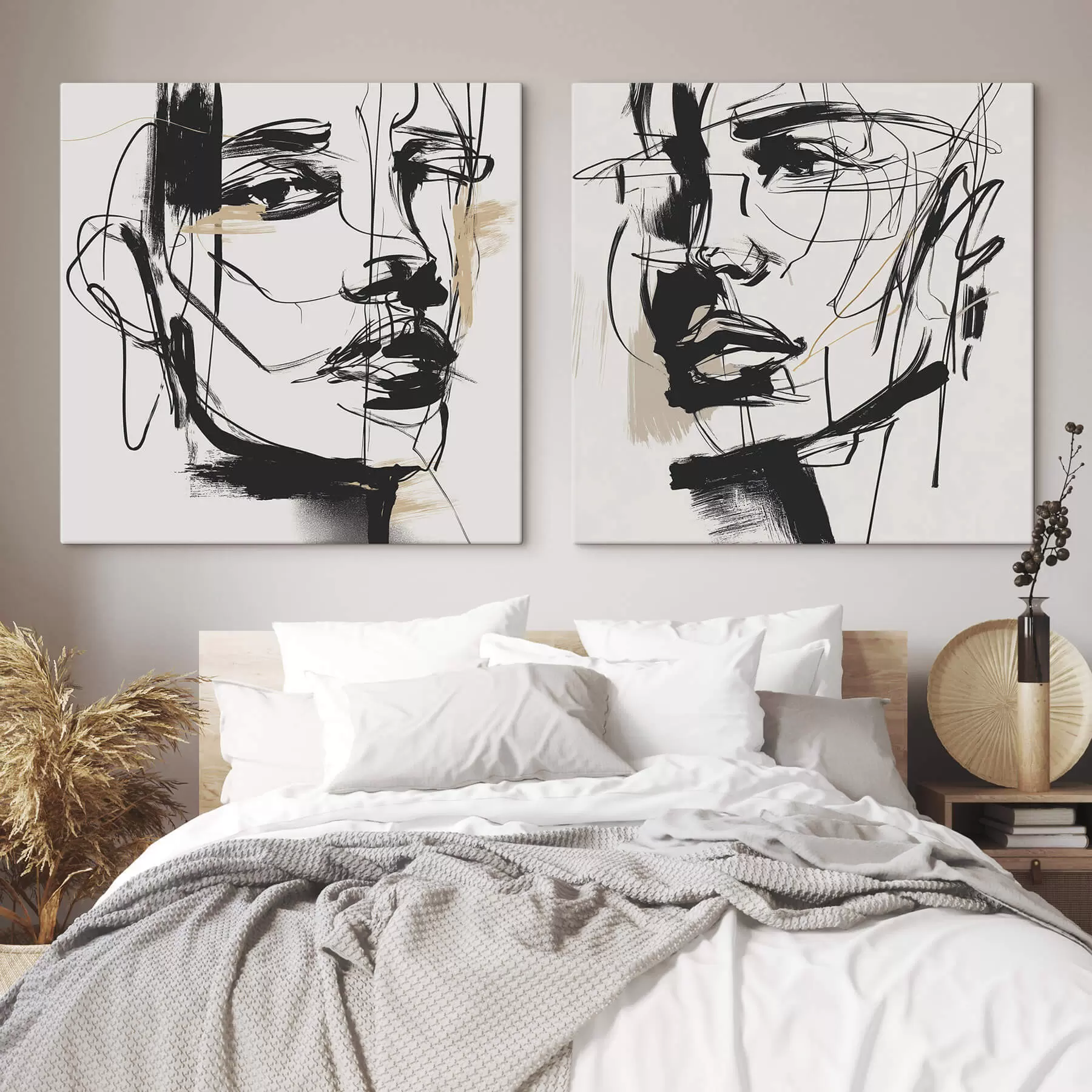 Tableau Portraits minimalistes d'un homme et d'une femme m30066