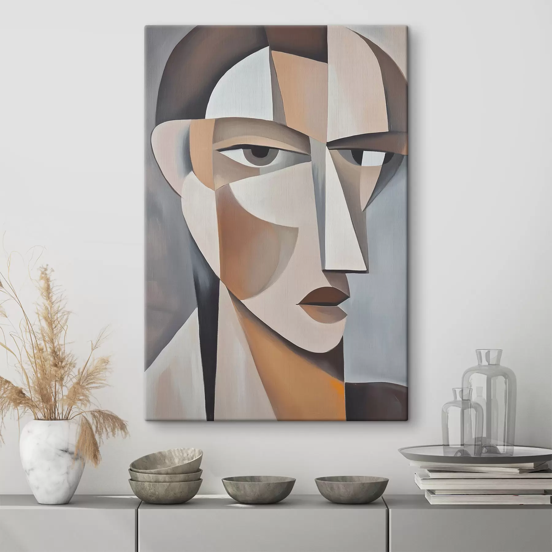 Tableau Un portrait cubiste moderne s48013