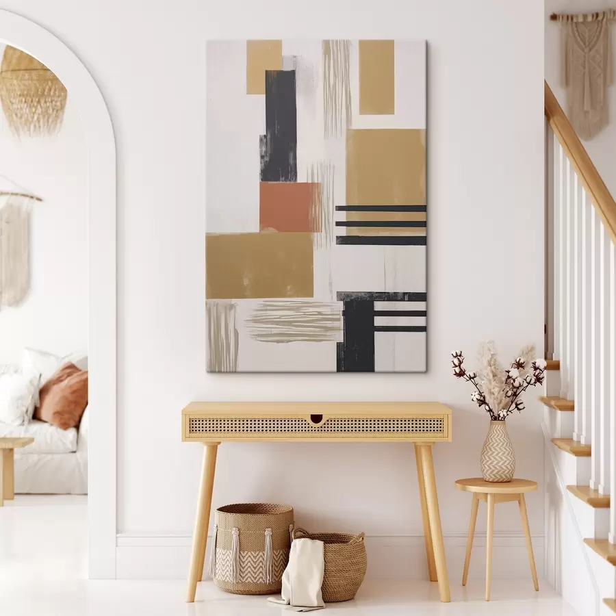 Tableau Abstraction moderne avec imitation de texture usée s48160