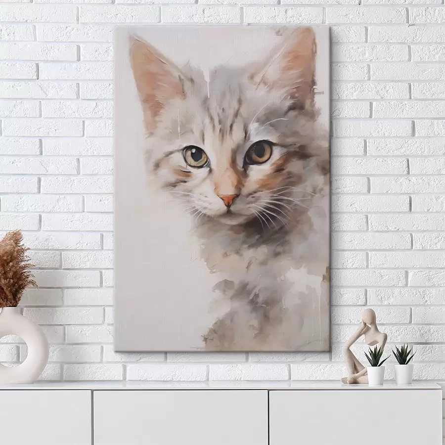 Tableau Peinture imitant un chat s48161