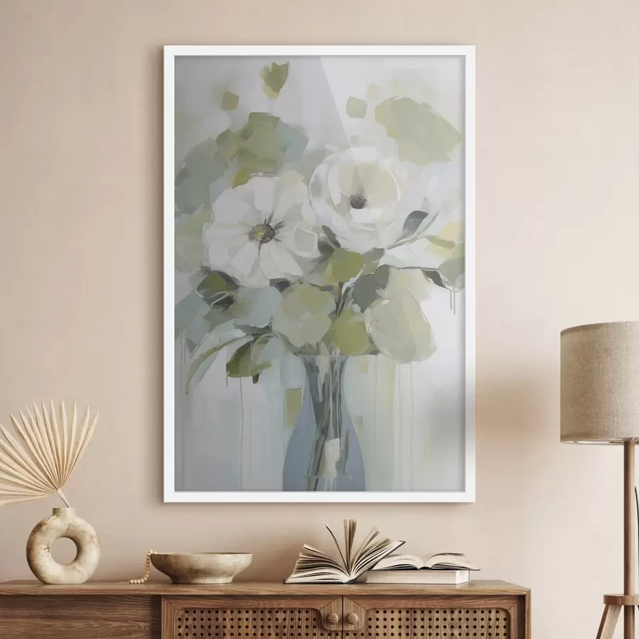 Papier peint Fleurs dans un vase, peinture imitation f48167
