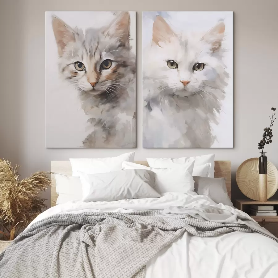 Tableau Peinture imitant un chat m30119