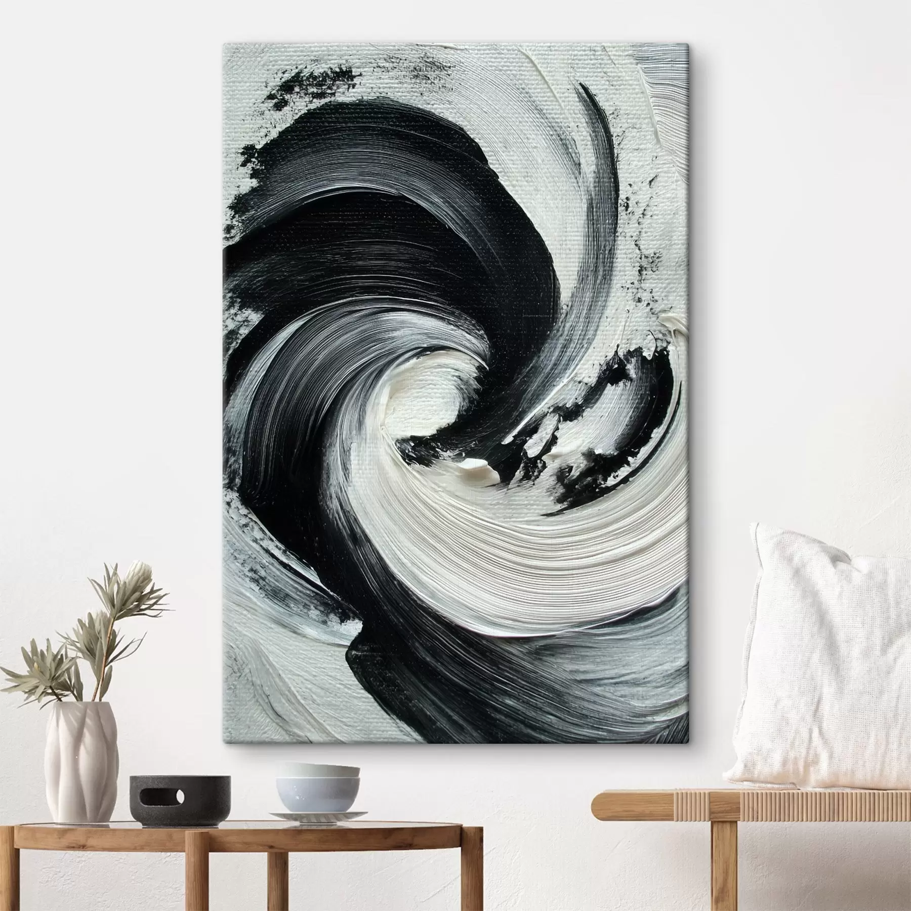 Tableau Spirale abstraite avec des coups de pinceau expressifs dans un style de peinture à l'huile s47989
