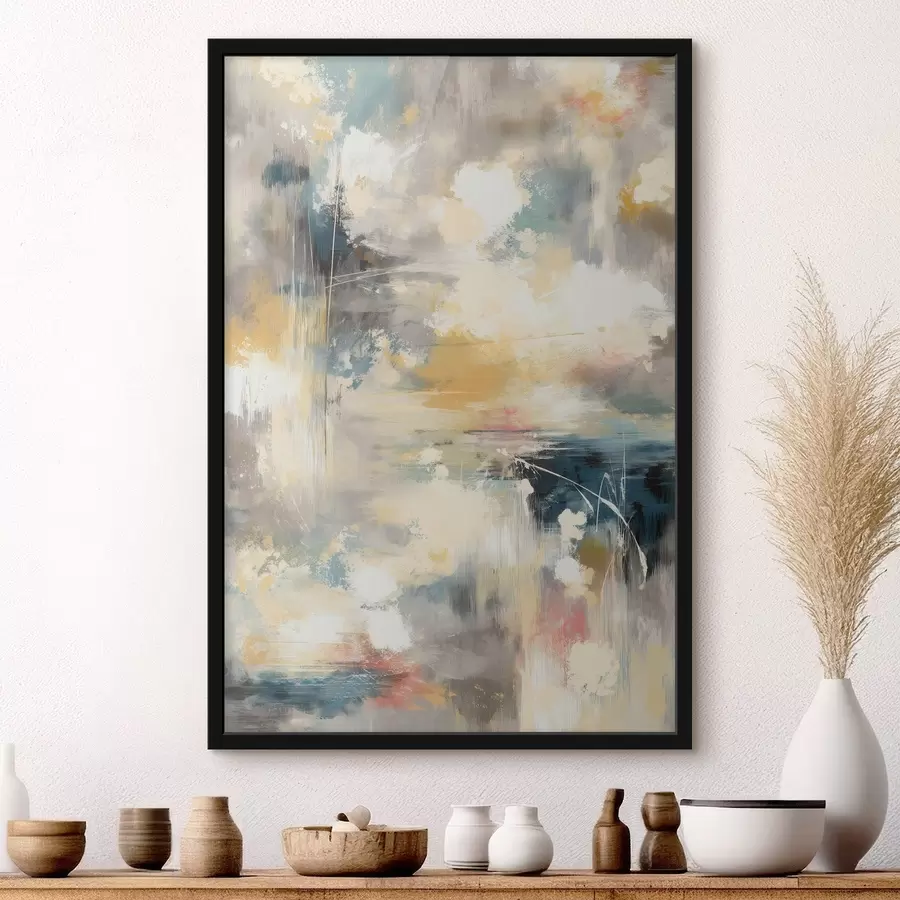 Papier peint Œuvre d'art abstraite aux tons neutres dans un style minimaliste f47972