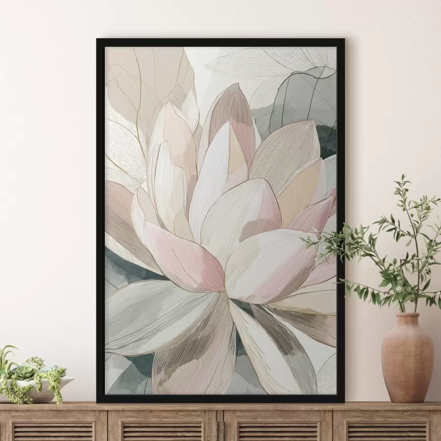 Papier peint Pétales de lotus délicats aux contours bien définis f47974