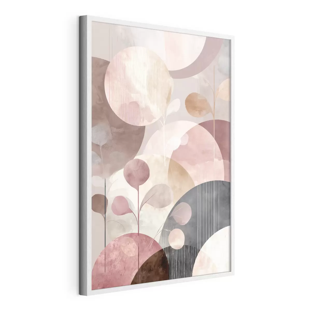 Poster Composition de cercles translucides et de branches stylisées f47978