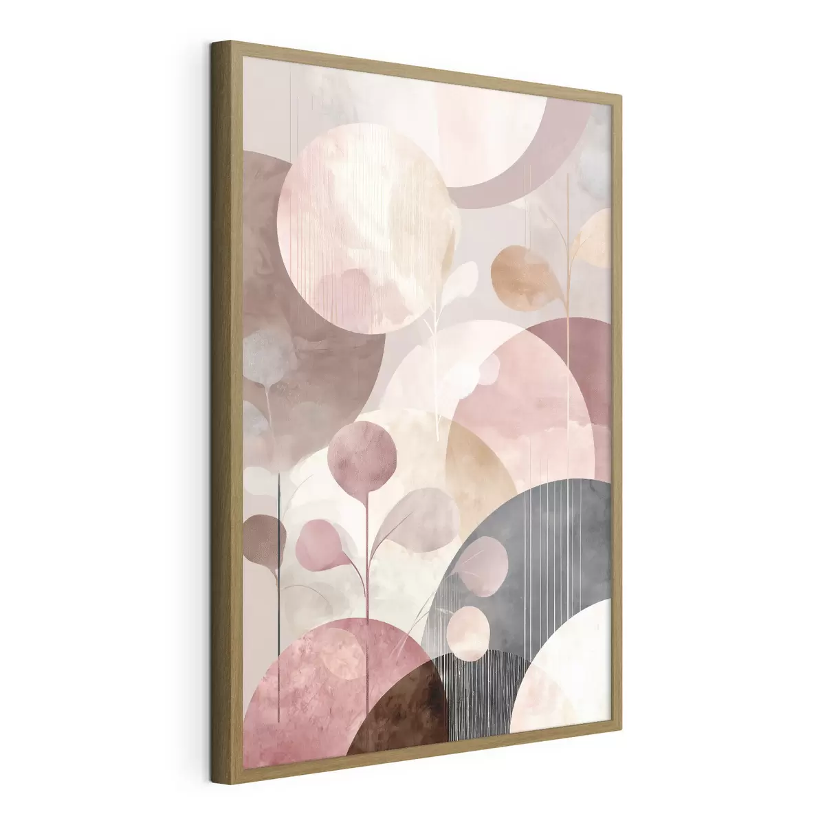 Poster Composition de cercles translucides et de branches stylisées f47978
