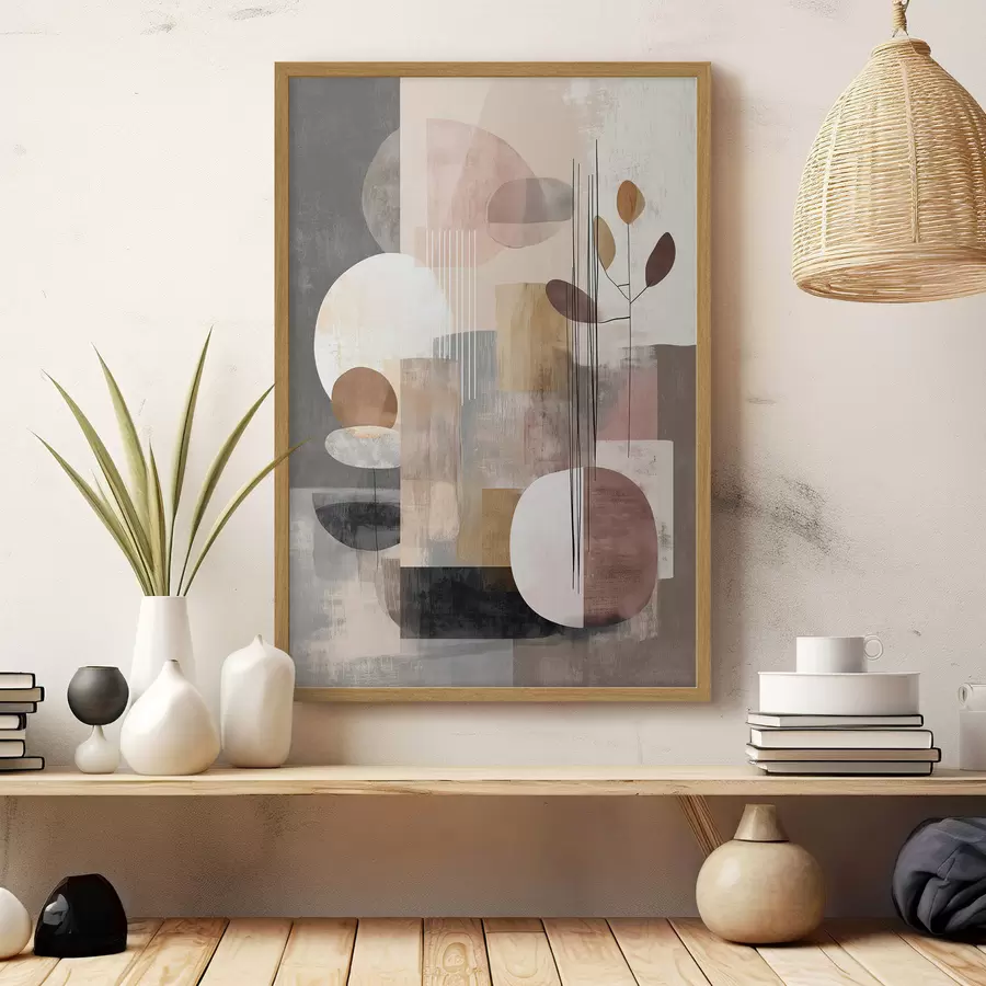 Papier peint Collage avec des éléments botaniques dans un style de peinture numérique f47981