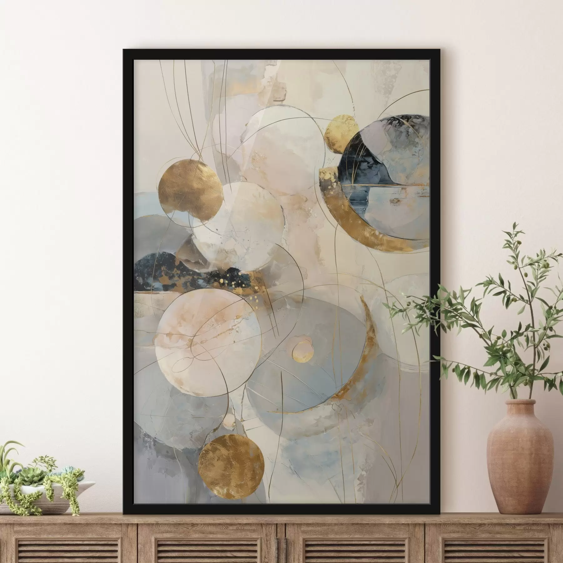 Papier peint Harmonie des tons du ciel et des formes géométriques dans un style minimaliste f47986