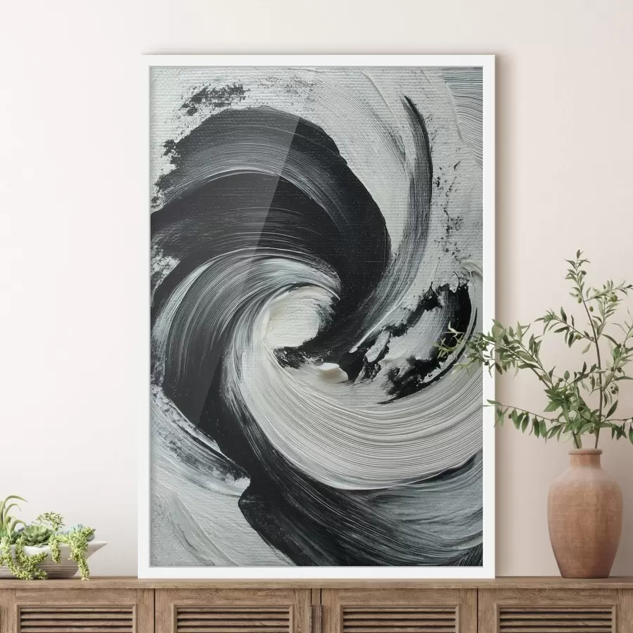 Papier peint Spirale abstraite avec des coups de pinceau expressifs dans un style de peinture à l'huile f47989