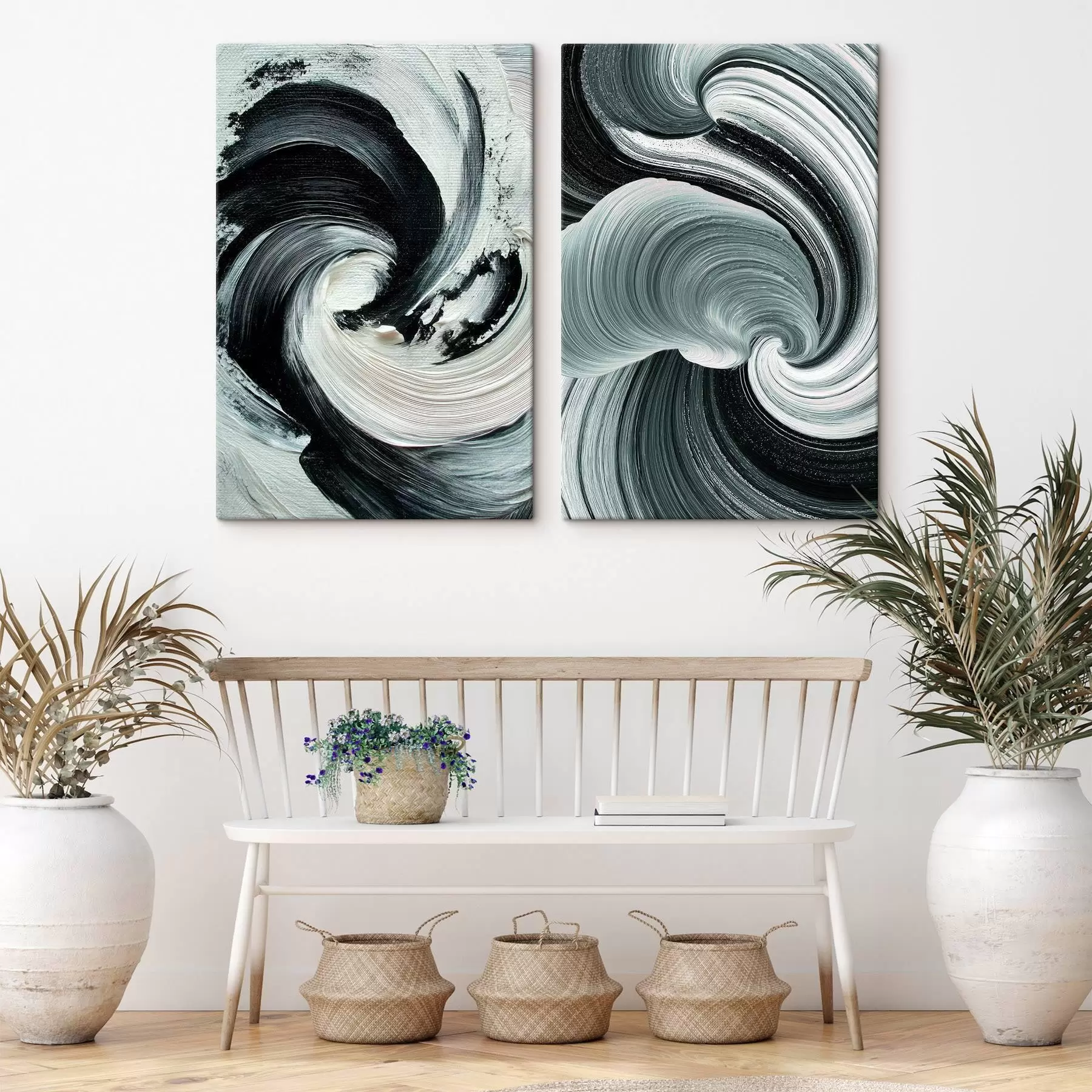 Tableau Composition monochrome expressive avec texture volumétrique m30041