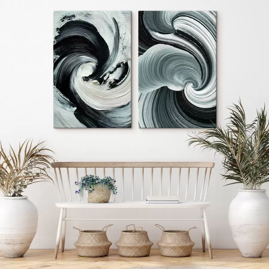 Tableau Composition monochrome expressive avec texture volumétrique m30041