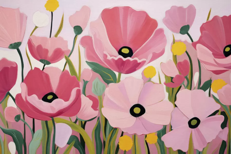 Papier peint Pavots succulents w05316