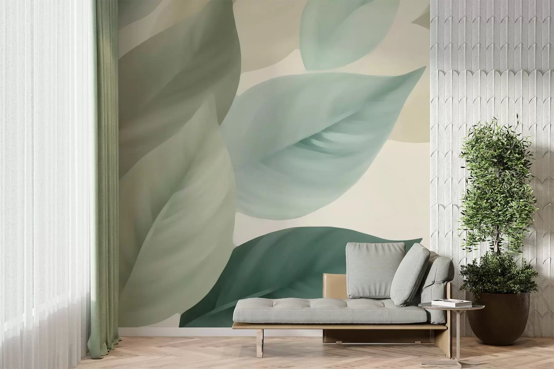 Papier peint Grandes feuilles w05107