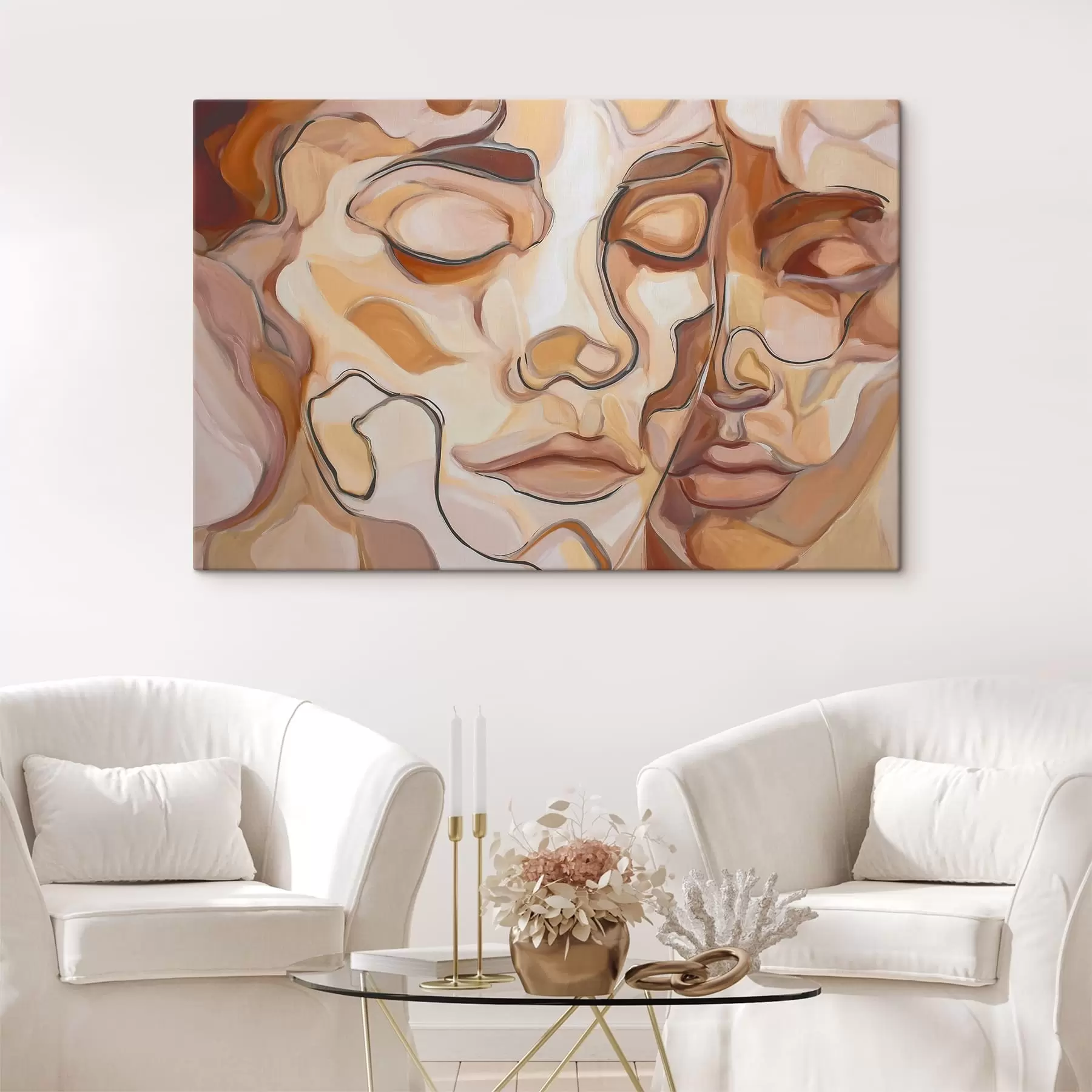 Tableau Portrait abstrait d'une femme et d'un homme s48174