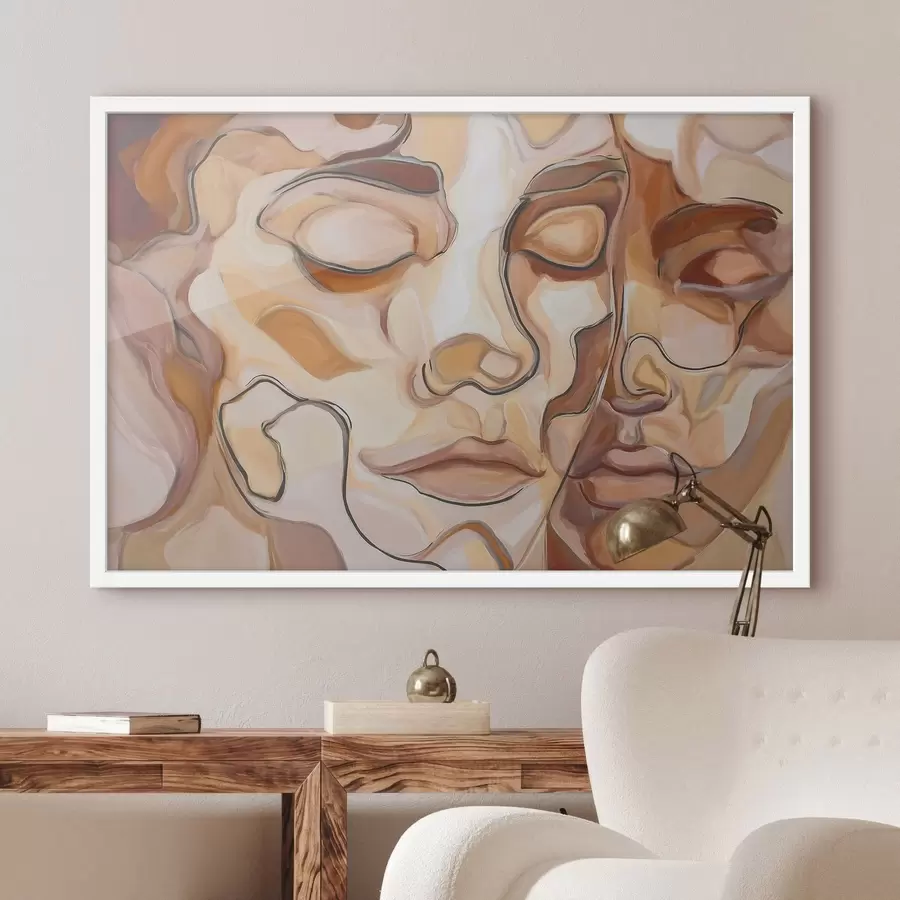 Papier peint Portrait abstrait d'une femme et d'un homme f48174