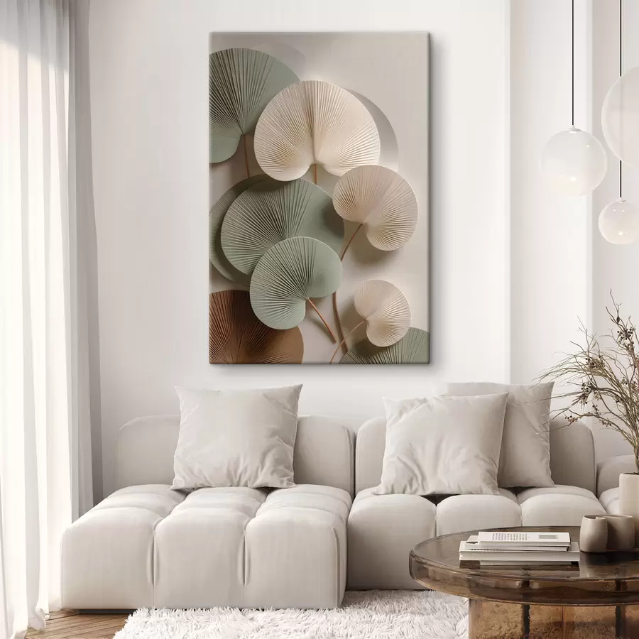 Papier peint Composition abstraite avec des feuilles s48225