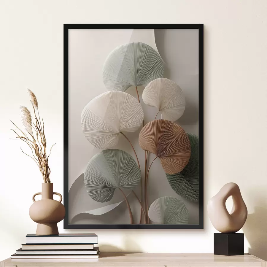 Papier peint Composition abstraite avec des feuilles f48224