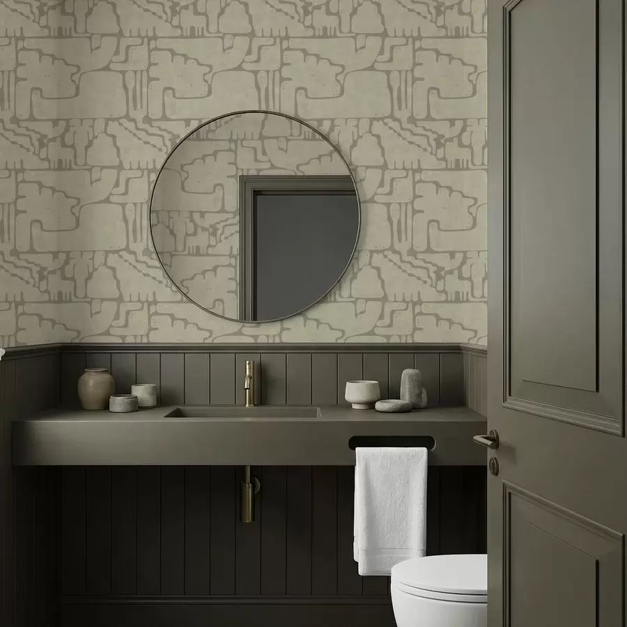 Papier peint Motif abstrait léger aux formes douces a01122v2