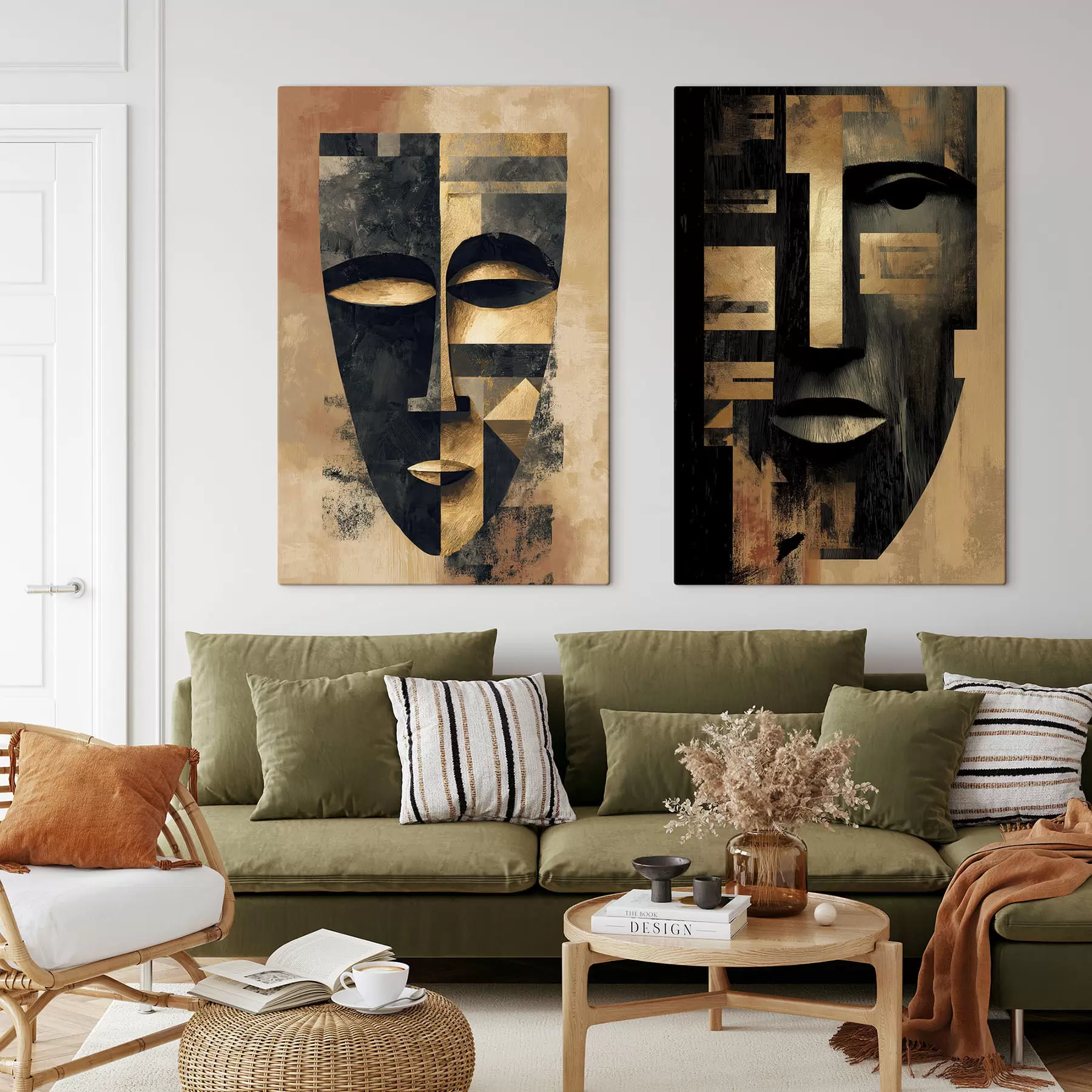 Tableau Visage géométrique abstrait m30160